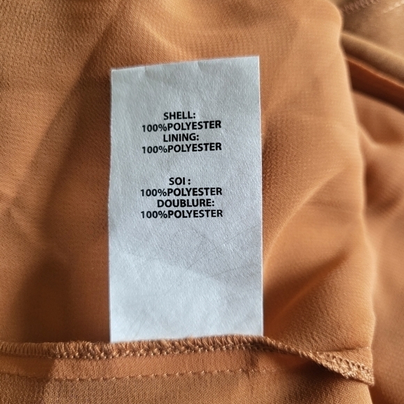 New Ramy Brook Belle Halter Neck Sleeveless Smocked Light Cognac Midi Dress Sz M - Picture 12 of 12